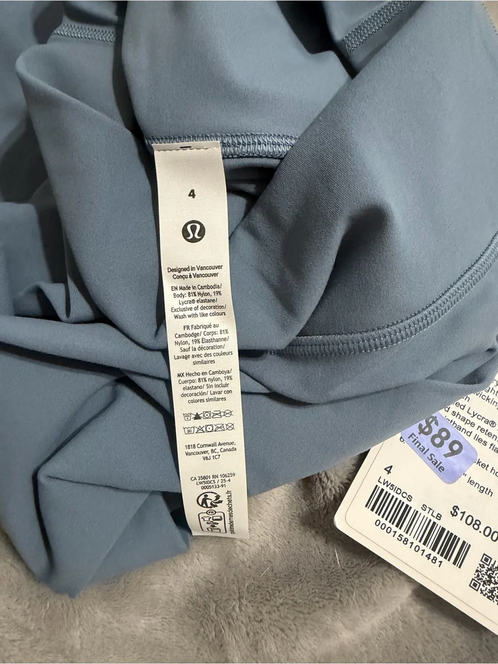 Lululemon HR Align No Line 25” Inseam Size 4